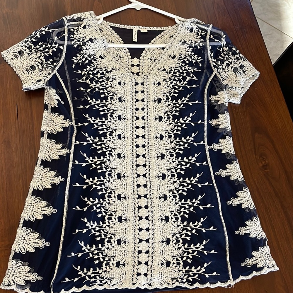 Sheer navy top